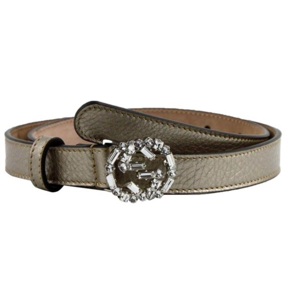 Gucci Beige Metallic Leather Belt
